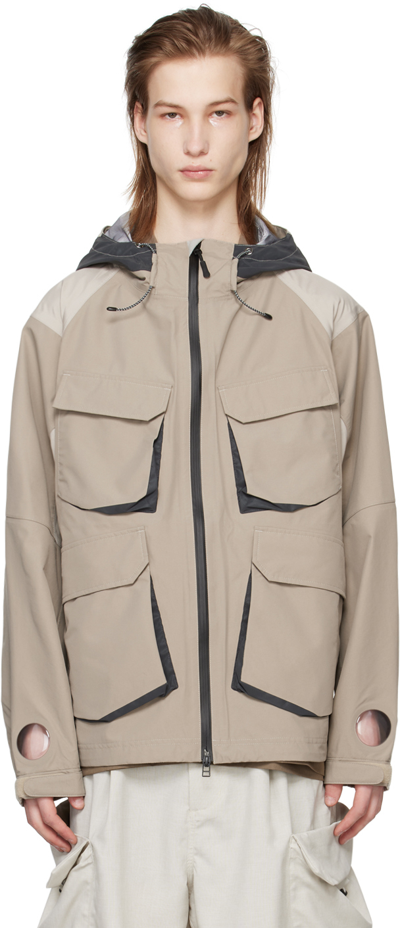 Meanswhile Taupe Air Window Jacket In Grey