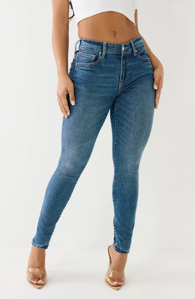True Religion Brand Jeans Jennie Mid Rise Skinny Jeans In Medium Storm Wash