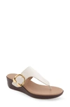 Aerosoles Izola Wedge Sandal In Eggnog Pu Leather
