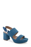 Aerosoles Camera Platform Sandal In Medium Blue Denim