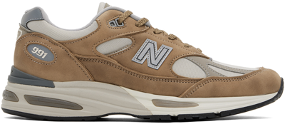 New Balance Brown Made In Uk 991v2 Nostalgic Sepia Sneakers