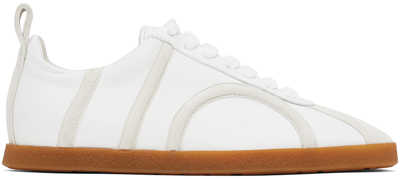 Totême Logo-pattern Low-top Leather Trainers In White/comb