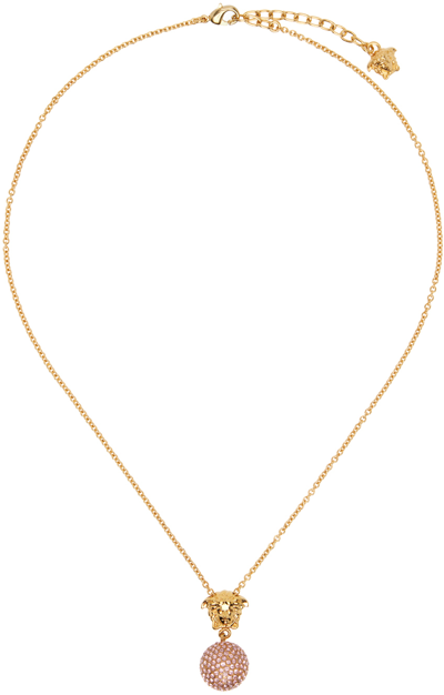 Versace Gold Medusa Crystal Ball Necklace In 4j110-gold-rose