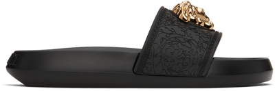 Versace Black Palazzo Slides In Kvo41-black-