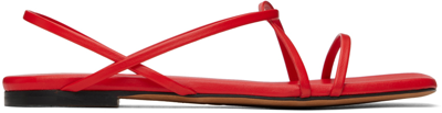 Proenza Schouler Red Square Flat Strappy Sandals In 600 Red