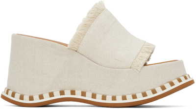 See By Chloé Off-white Allyson Wedge Sandals In Natural