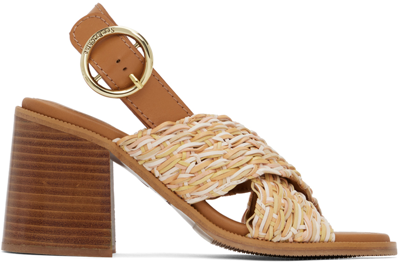 See By Chloé Jaicey Woven Crisscross Slingback Sandals In Beige