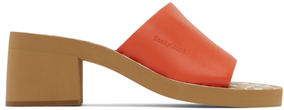See By Chloé Orange Essie Heeled Sandals In 801-dark Orange