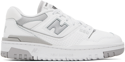 New Balance White & Grey 550 Trainers