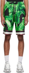 Dolce & Gabbana Bermuda Shorts With All-over Leaf Print In Banano F.moro