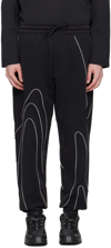 Y-3 BLACK PIPED TRACK PANTS