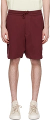 Y-3 BURGUNDY LOOSE-FIT SHORTS