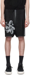 Y-3 BLACK GRAPHIC SHORTS