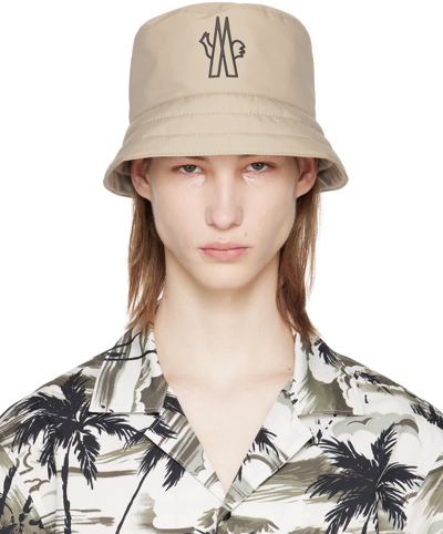 Moncler Beige Bonded Bucket Hat In Not Found 23o