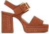 SEE BY CHLOÉ ORANGE PHEEBE PLATFORM SANDALS