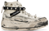 R13 SSENSE EXCLUSIVE OFF-WHITE DOUBLE GROMMET KURT SNEAKERS