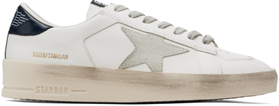 Golden Goose White & Navy Stardan Sneakers In 10220 White/ice/blac