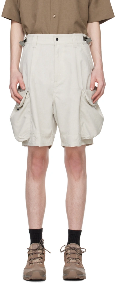 Meanswhile Off-white Luggage Shorts In Bone