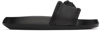 Versace Medusa Front Round Toe Flat Slides In 1b000-black