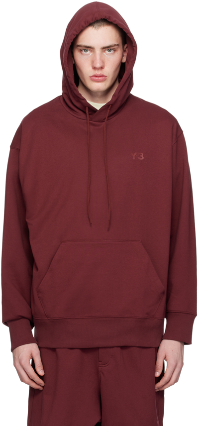 Y-3 Burgundy Loose Hoodie In Shadow Red