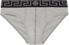 Versace Gray Greca Border Briefs In 2ef50-grey Melang