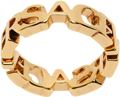Versace Gold Logo Ring In 3j000- Gold