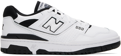 New Balance White & Black Bb550 Sneakers