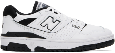 New Balance White & Black Bb550 Trainers