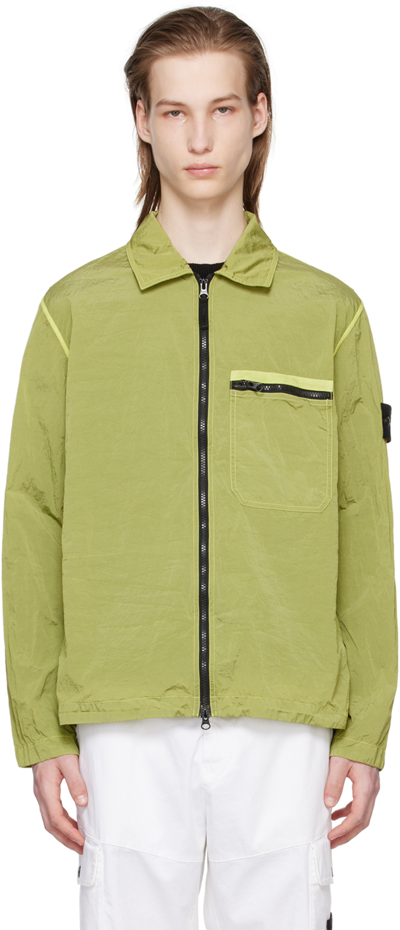 Stone Island Green Patch Jacket In V0031 Lemon