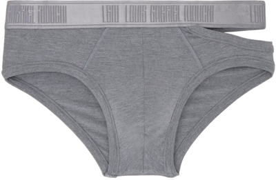 Lgn Louis Gabriel Nouchi Grey Cutout Briefs In Heather Grey 028