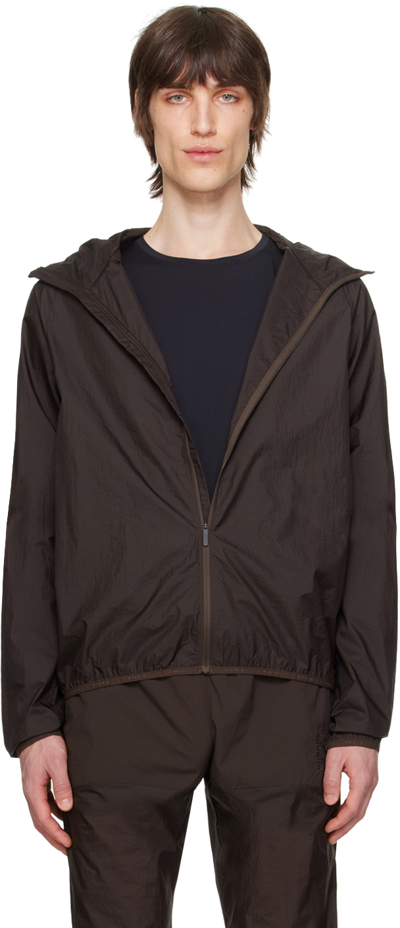 District Vision Brown Ultralight Dwr Jacket In Cacao,