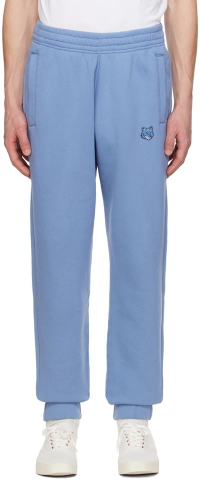 Maison Kitsuné Blue Bold Fox Head Sweatpants In P428 Hampton Blue