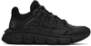 VERSACE BLACK BAROCCO JACQUARD TRIGRECA SNEAKERS