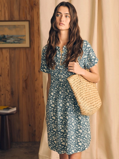 Faherty Gemina Dress In Indigo Echo Floral