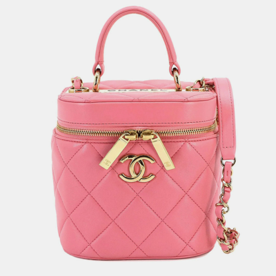 Pre-owned Chanel Pink Leather Trendy Cc Shoulder Bags