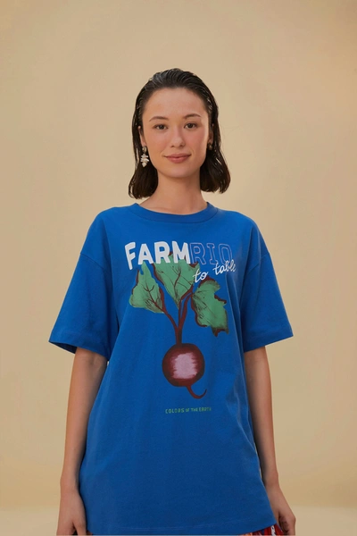 Farm Rio Active Blue Beet Farm To Table Organic Cotton T-shirt