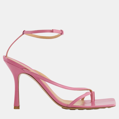 Pre-owned Bottega Veneta Pink Stretch Leather Sandals Size Eu 40