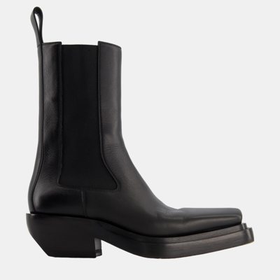 Pre-owned Bottega Veneta Black Leather Chelsea Boots Size Eu 38.5