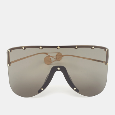 Pre-owned Gucci Black Gg0541s Star Musk Shield Sunglasses