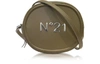 N°21 Military Green Leather Oval Crossbody Bag w/Metallic Embossed Logo