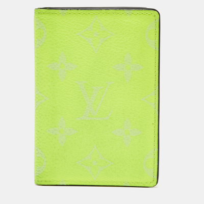 Pre-owned Louis Vuitton Neon Yellow Monogram Canvas Pocket Organizer