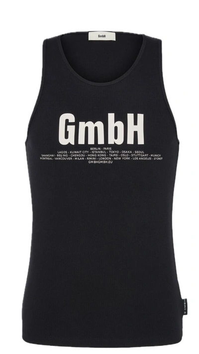 Gmbh Logo印花罗纹坦克背心 In Black