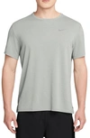 Nike Men's Miler Dri-fit Uv Short-sleeve Running Top In Grey Fog/ Particle Grey