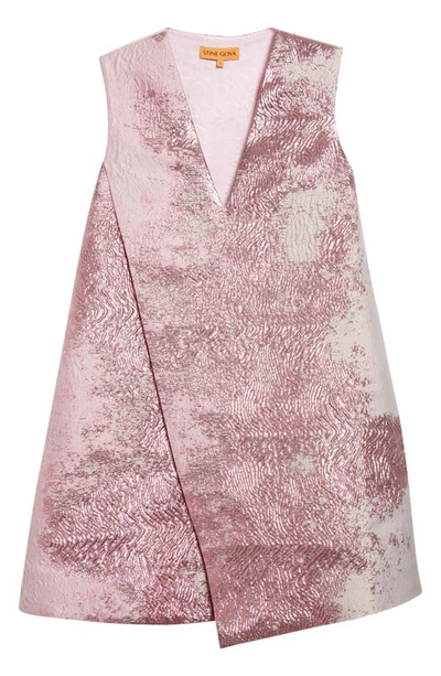 Stine Goya Tamar Metallic Textured Satin Minidress In Pink