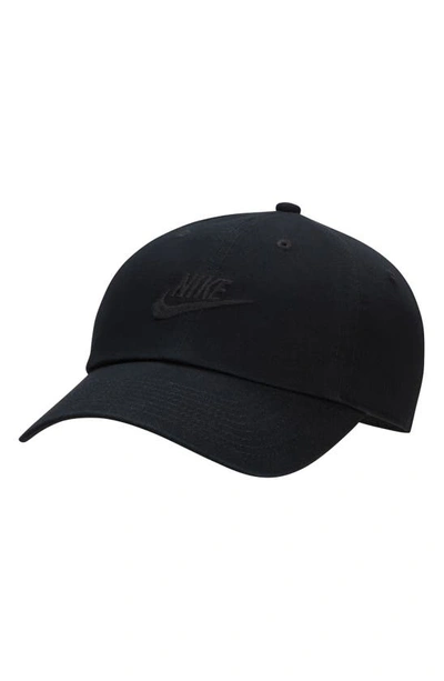 Nike Unisex Club Unstructured Futura Wash Cap In Black