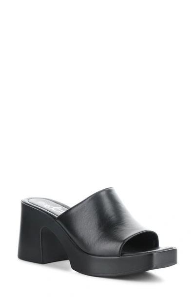 Bos. & Co. Vita Platform Slide Sandal In Black Nappa