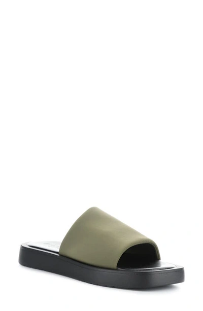Bos. & Co. Ginny Platform Slide Sandal In Khaki Lycra