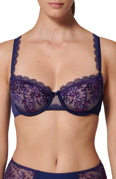Simone Perele Singuliere Underwire Demi Bra In Blue
