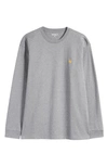 Carhartt Gray Chase Long Sleeve T-shirt In 00cxx Dark Grey/gold
