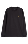 Carhartt Chase Long Sleeve T-shirt In Black / Gold